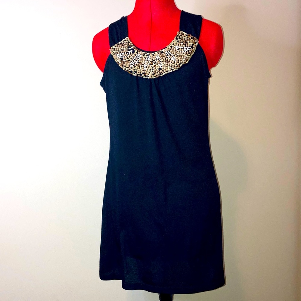 Beaded Halter Racerback Dress